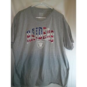 NFL Raiders T-Shirt Patriotic USA Flag Graphic Tee Fanatics 2XL